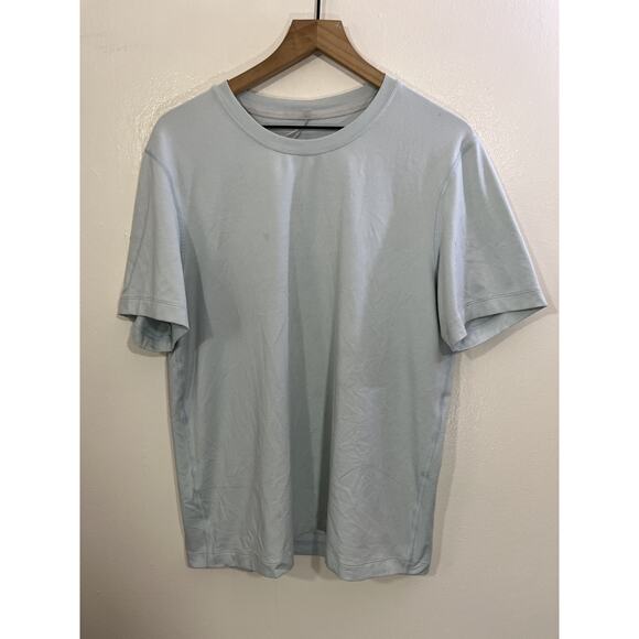 Lululemon Crewneck T-Shirt 12 Workout Pilates Basic Gym Minimalist Stretch Blue - Picture 1 of 13